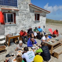 13. Enjoying the lunch at the refuge after the climb to the summit._resize